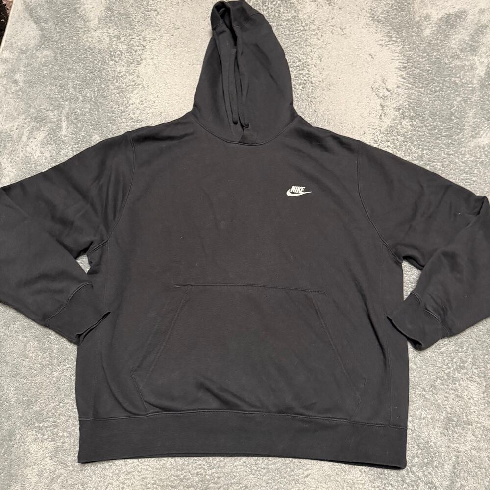 Nike Hoodie Mens Large Black Club Fleece Sweatshirt Hooded